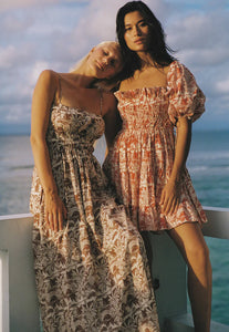 Kub Dress - Red Palm Scene