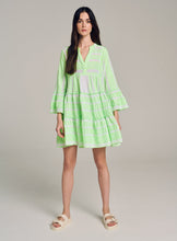 Load image into Gallery viewer, Ella Long Sleeves Short Dress - Green/White
