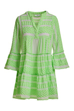 Load image into Gallery viewer, Ella Long Sleeves Short Dress - Green/White
