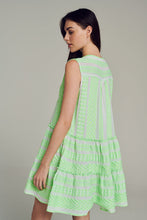 Load image into Gallery viewer, Ella Sleeveless Short Dress - Green/White
