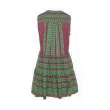 Load image into Gallery viewer, Ella Sleeveless Short Dress - Green/Fushia
