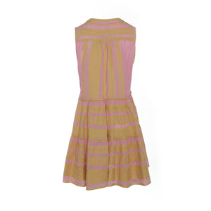 Ella Sleeveless Short Dress - Yellow/Pink YEPIR144