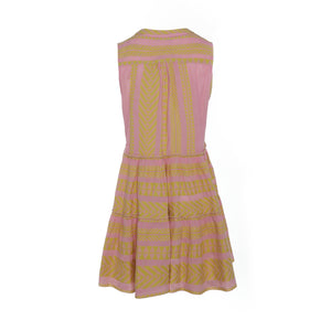 Ella Sleeveless Short Dress - Yellow/Pink