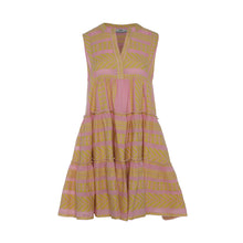 Load image into Gallery viewer, Ella Sleeveless Short Dress - Yellow/Pink YEPIR144
