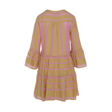 Load image into Gallery viewer, Ella Long Sleeves Short Dress - Yellow/Pink YEPIR144
