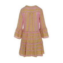 Load image into Gallery viewer, Ella Long Sleeves Short Dress - Yellow/Pink
