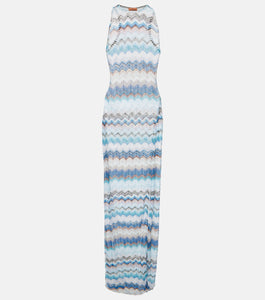 Long Dress - Multicolor Blue Tones