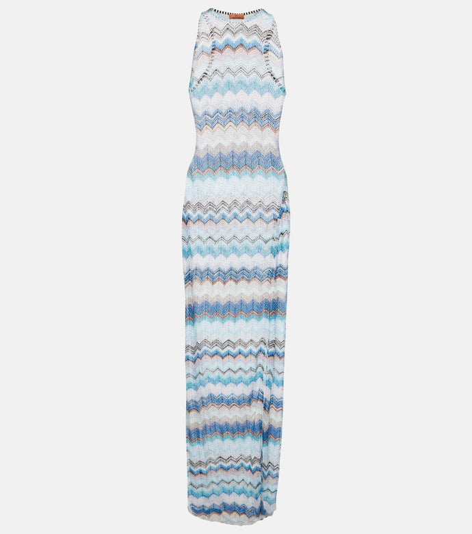 Long Dress - Multicolor Blue Tones