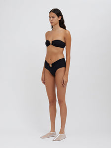 Ruched Prong Bandeau - Black