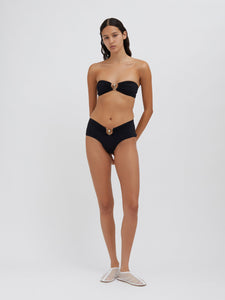 Ruched Prong Bandeau - Black