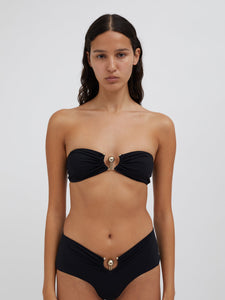 Ruched Prong Bandeau - Black