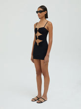 Load image into Gallery viewer, Pierced Orbit Mini Dress - Black
