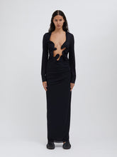 Load image into Gallery viewer, Venus Plunge Shirt Dress - Black
