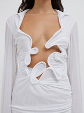 Load image into Gallery viewer, Venus Plunge Shirt Dress - White
