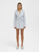 Load image into Gallery viewer, Tempest Twist Shirt Dress - Pinstripe Ink
