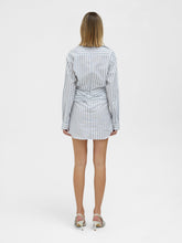 Load image into Gallery viewer, Tempest Twist Shirt Dress - Pinstripe Ink
