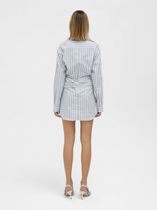 Tempest Twist Shirt Dress - Pinstripe Ink