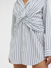 Load image into Gallery viewer, Tempest Twist Shirt Dress - Pinstripe Ink
