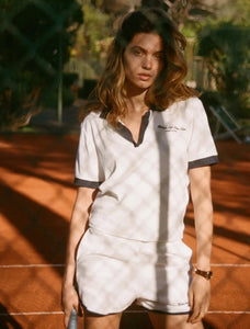 Hotel du Cap Cursive Terry Short - White/Navy