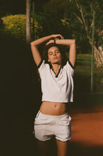 Load image into Gallery viewer, Hotel du Cap Cursive Terry Polo - White/Navy
