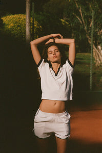 Hotel du Cap Cursive Terry Polo - White/Navy