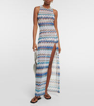 Load image into Gallery viewer, Long Dress - Multicolor Blue Tones
