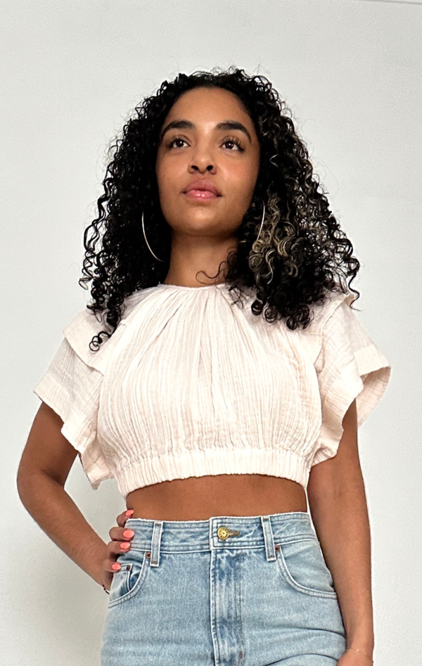 Rishi Pintuck Mid Top - Pale Pink
