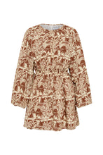 Load image into Gallery viewer, Nova Dress - Brown Palm Scene
