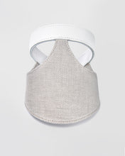 Load image into Gallery viewer, Lia Visor Joined - White Leather/Silver Viscose Fsc
