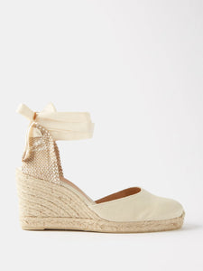 Carina 80 canvas & jute espadrille wedges - Neutral/Ivory