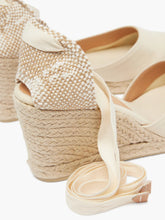 Load image into Gallery viewer, Carina 80 canvas &amp; jute espadrille wedges - Neutral/Ivory
