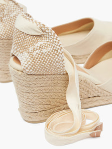 Carina 80 canvas & jute espadrille wedges - Neutral/Ivory