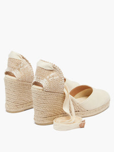 Carina 80 canvas & jute espadrille wedges - Neutral/Ivory