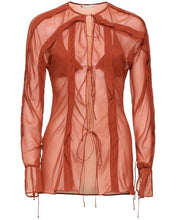 Load image into Gallery viewer, Floating Sheer Lapped Shirt - Brick
