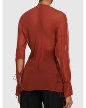 Load image into Gallery viewer, Floating Sheer Lapped Shirt - Brick
