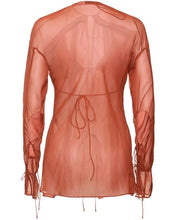 Load image into Gallery viewer, Floating Sheer Lapped Shirt - Brick
