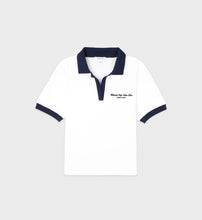 Load image into Gallery viewer, Hotel du Cap Cursive Terry Polo - White/Navy
