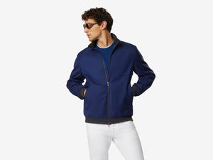 Cruise Jacket Wool and Bio Nylon Laminated Jacket - Mid Blue