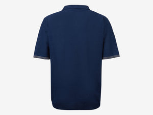 Short Knitted Polo - Navy Blue