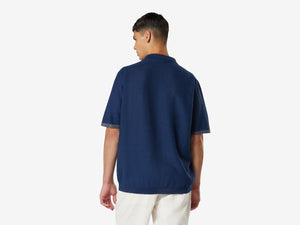 Short Knitted Polo - Navy Blue