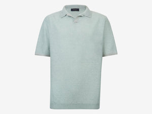 Short Knitted Polo - Sky Blue