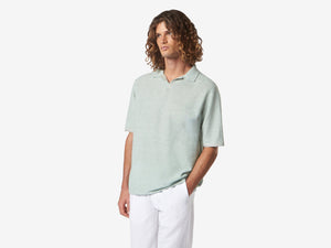 Short Knitted Polo - Sky Blue