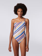 Load image into Gallery viewer, One Piece - Multicolor Blue Stripes
