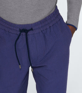 Summer Mindset Cotton Drawstring Pants - Mid Blue