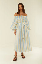 Load image into Gallery viewer, Sicily Dress - Blue Yellow Stripe

