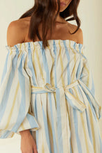 Load image into Gallery viewer, Sicily Dress - Blue Yellow Stripe
