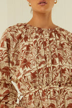 Load image into Gallery viewer, Nova Dress - Brown Palm Scene
