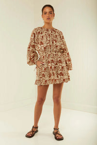Nova Dress - Brown Palm Scene