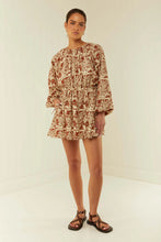 Load image into Gallery viewer, Nova Dress - Brown Palm Scene
