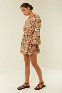 Nova Dress - Brown Palm Scene